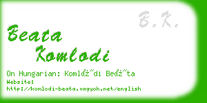 beata komlodi business card